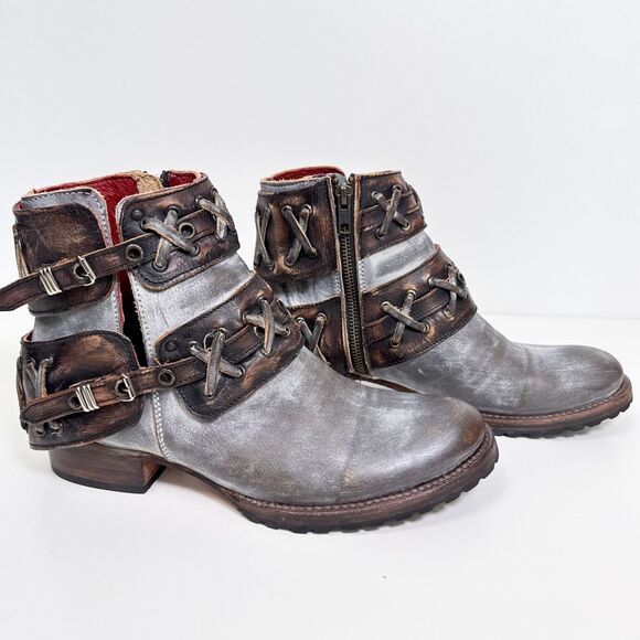 Freebird by Steven Women Dublin Smoke Grey Leather Boots Size US 9 - Picture 2 of 9